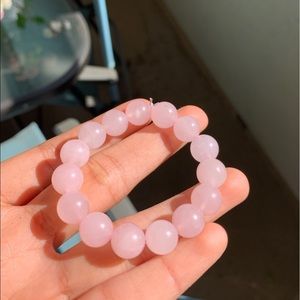 100% real rose quartz crystal bracelet